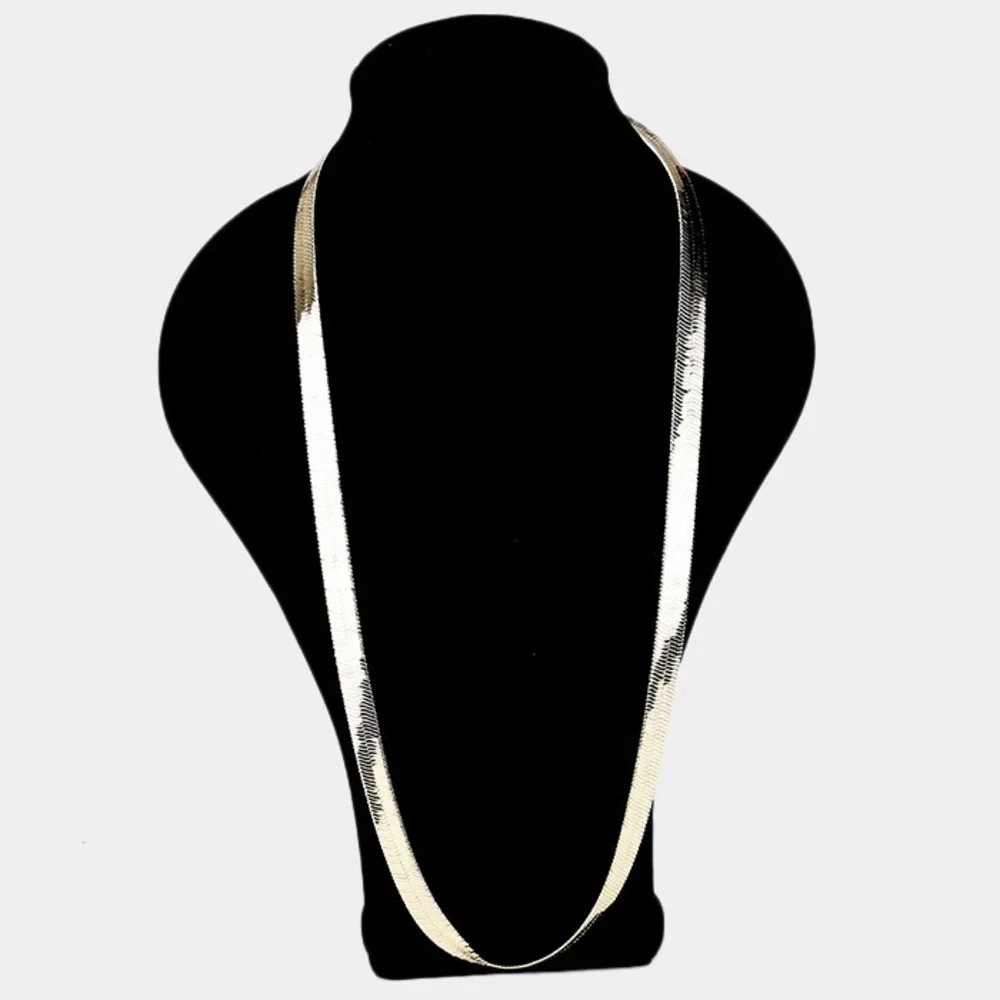 14K Gold Plated 36” 11mm Superflex Herringbone Chain Necklace